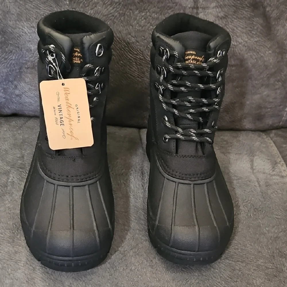 Weatherproof Men's Black Vintage Duck Boots